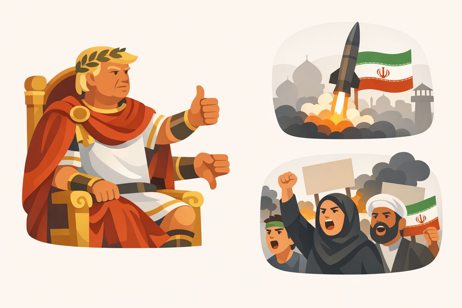 Gaat de duim van Keizer Trump omhoog of omlaag voor Iran?